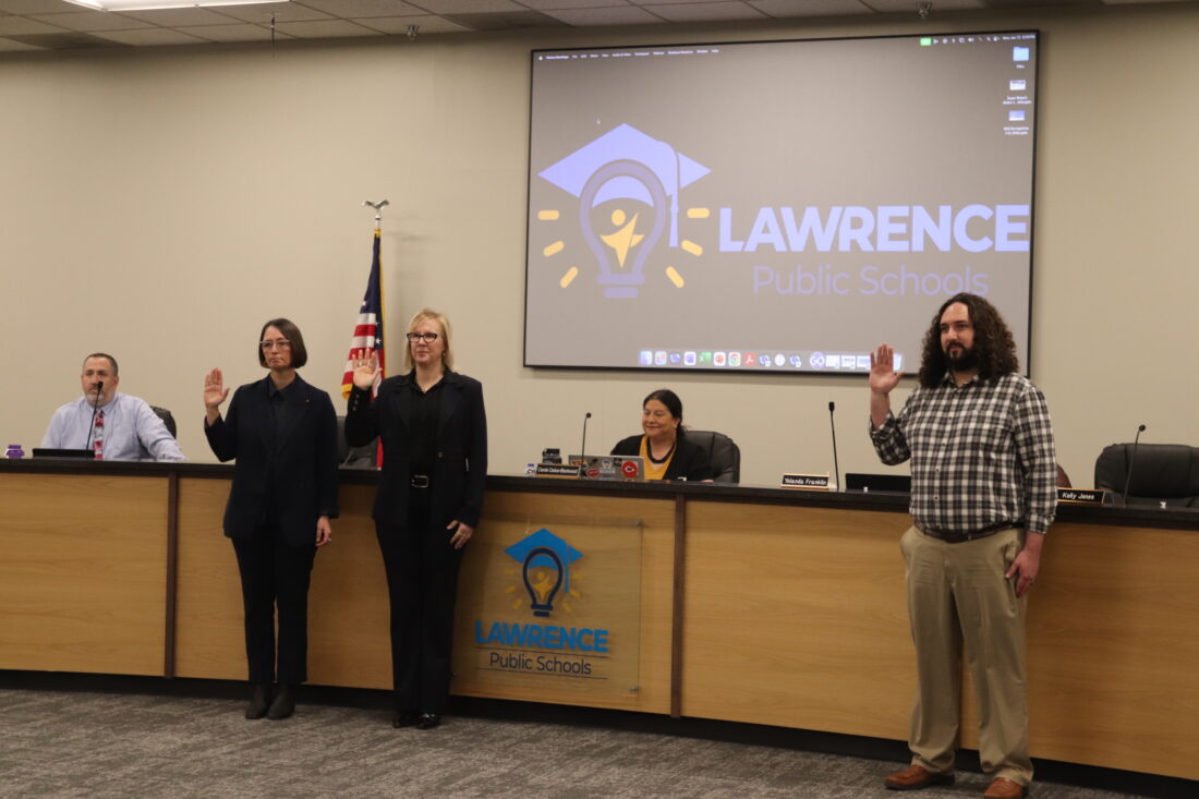 2025 election winners and fourth-place finisher sworn in on Lawrence school board